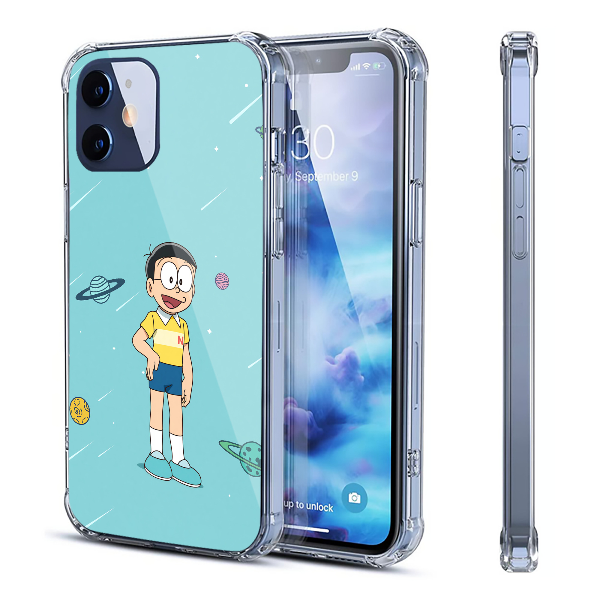 （画像用） ドラえもん Doraemon 【iPhone 12シリーズ対応】透明スマホケース（クリアソフトケース）